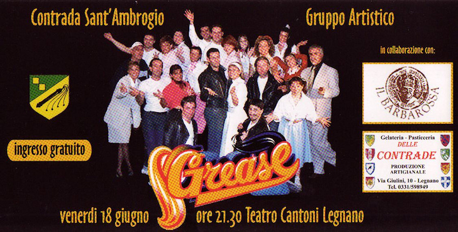 Locandina dello spettacolo Grease (2004) dei Clan Destini